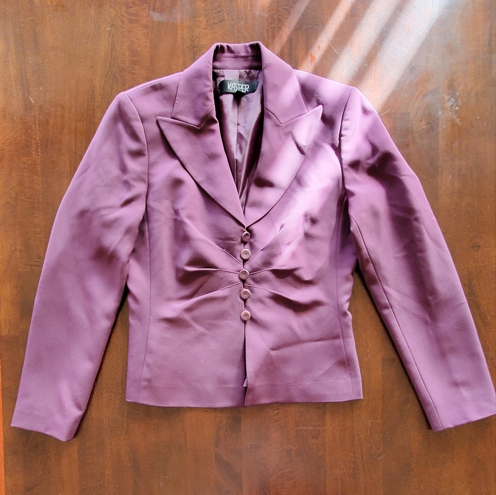 Purple Kasper Size 4 Skirt Suit